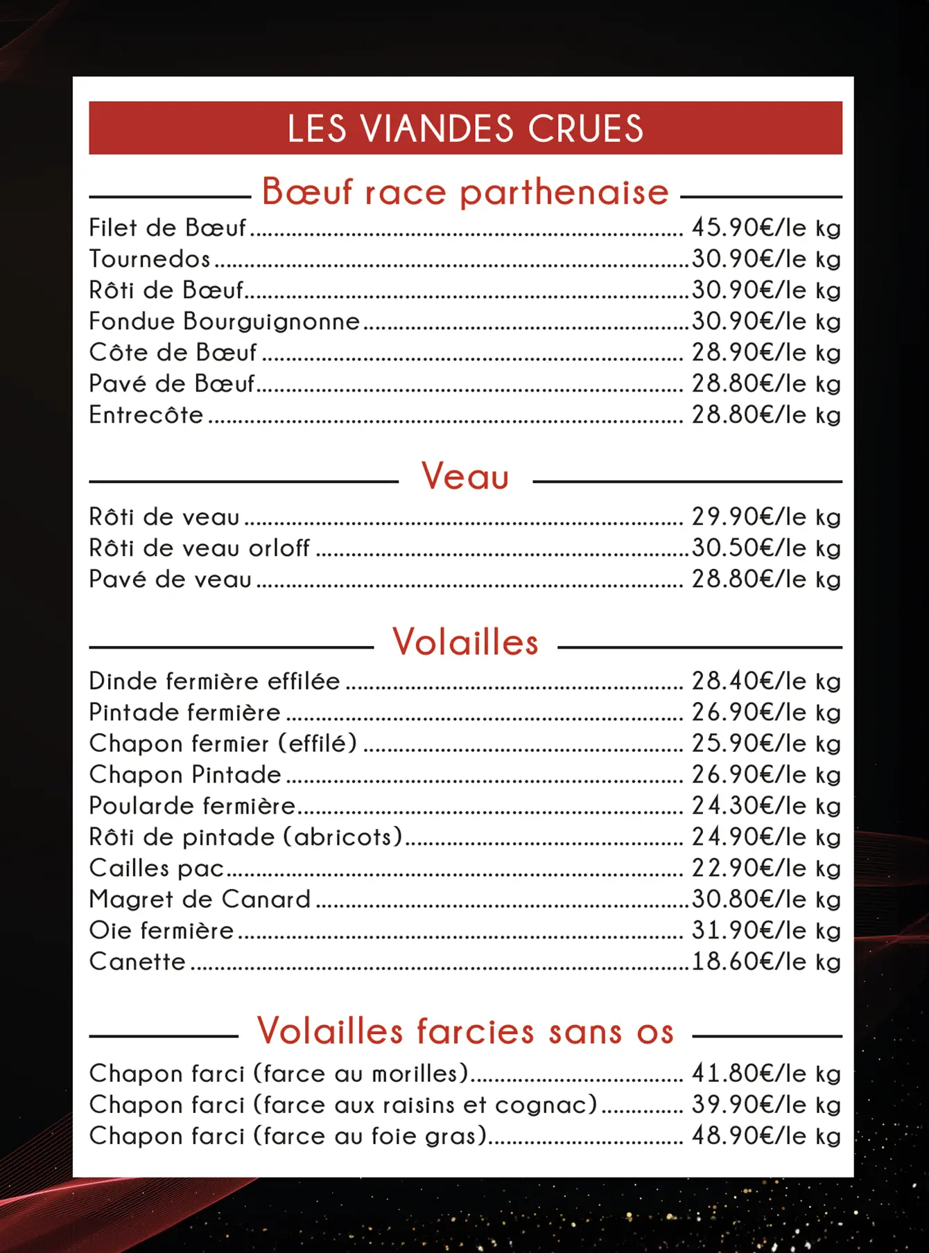 reunion des saveurs commandes noel 2025 viandes crues